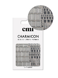 Charmicon 3D Silicone Stickers №159 Квадраты серебро